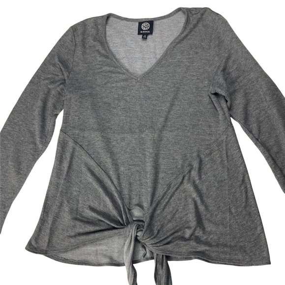 bobeau Tops - BOBEAU TOP GRAY LONG SLEEVELES NECK -V